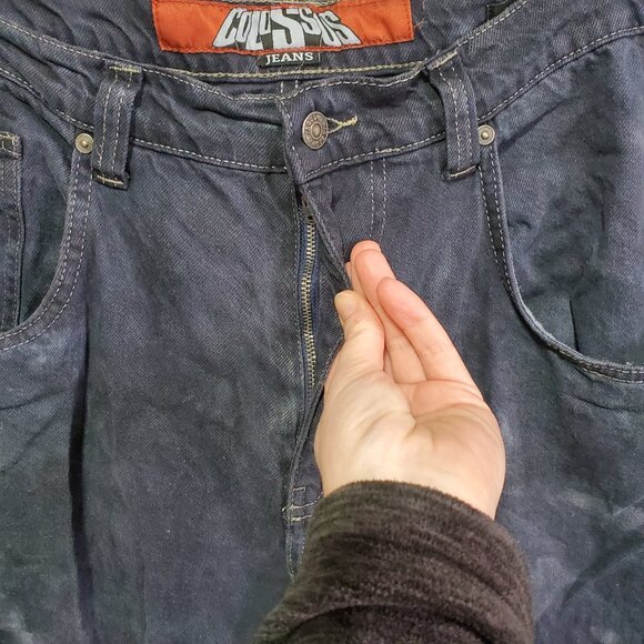 JADED LONDON Low Rise Colossus Fit Jeans Extreme Wide Leg Bleach Dye Men's 36 - Picture 4 of 15